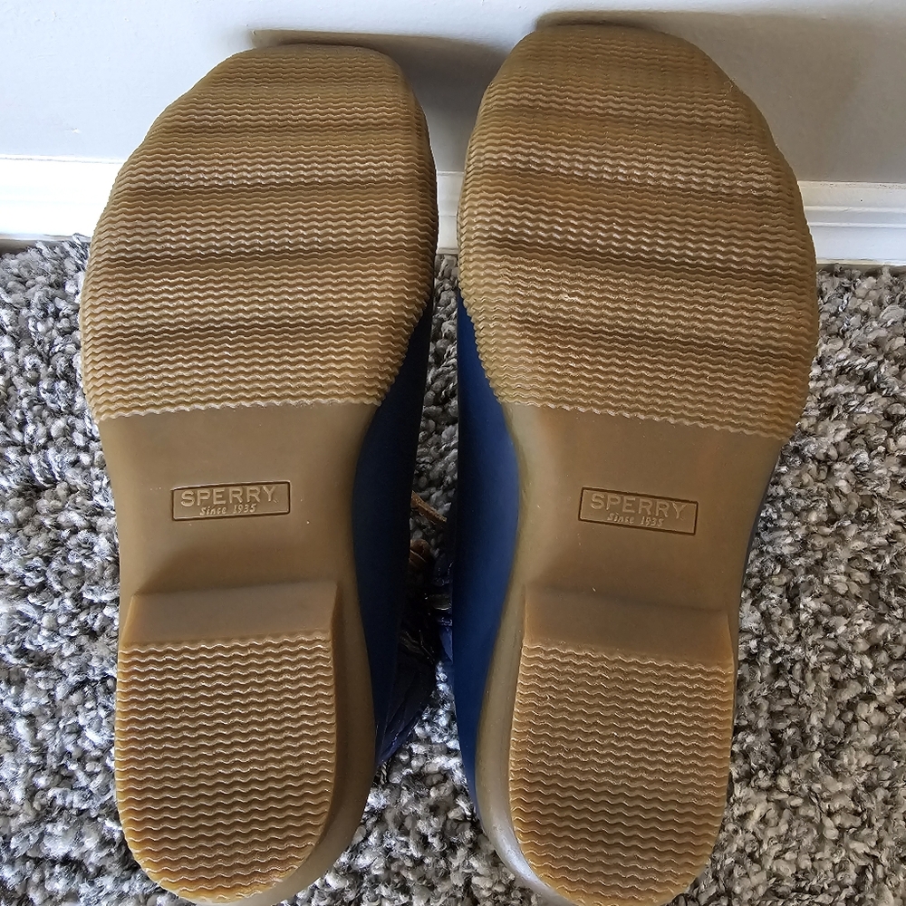 Sperry Saltwater Quilted Outdoor Duck Boots Size 7.5 Blue Hiking Camping - Picture 8 of 9